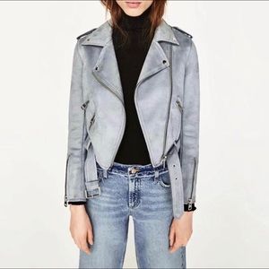 Zara suede biker jacket